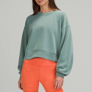 Lululemon Perfectly Oversized Cropped Crew Softstreme in Tidewater Teal